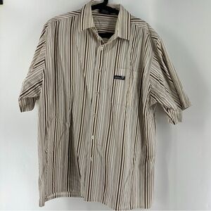 South Pole Men's Beige and Black Striped Shirt